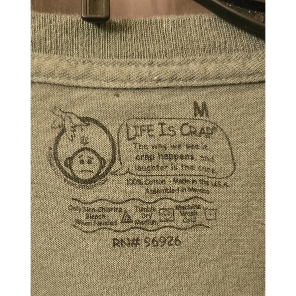 Life‎ is Crap Green Golf Pond Unhappy Mad T Shirt Medium